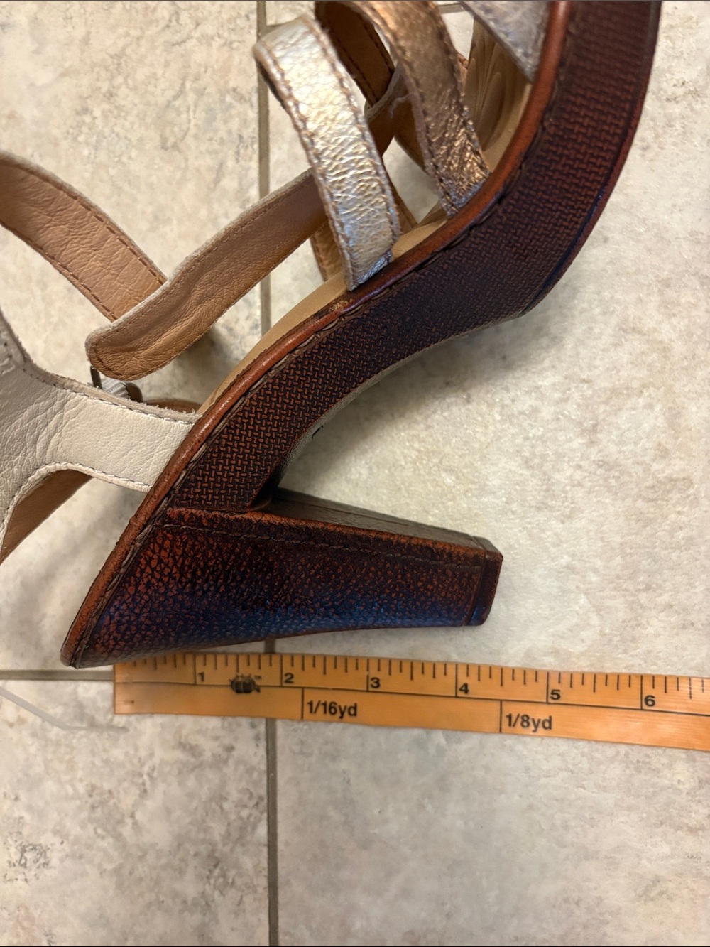 Born Women's Metallic Multi-strap Slingback Sandal in White and Gold - Picture 5 of 12